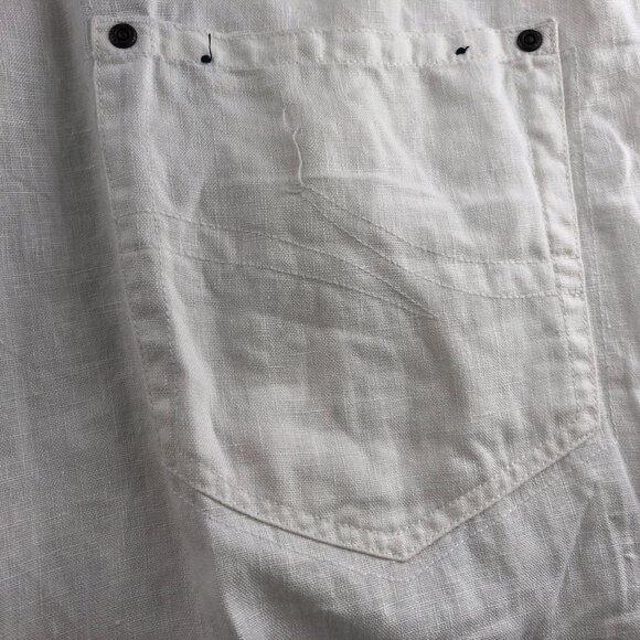 Phat Farm Mens Pants Size 34 White Straight Trousers 100% Linen Blend Casual - Picture 11 of 15